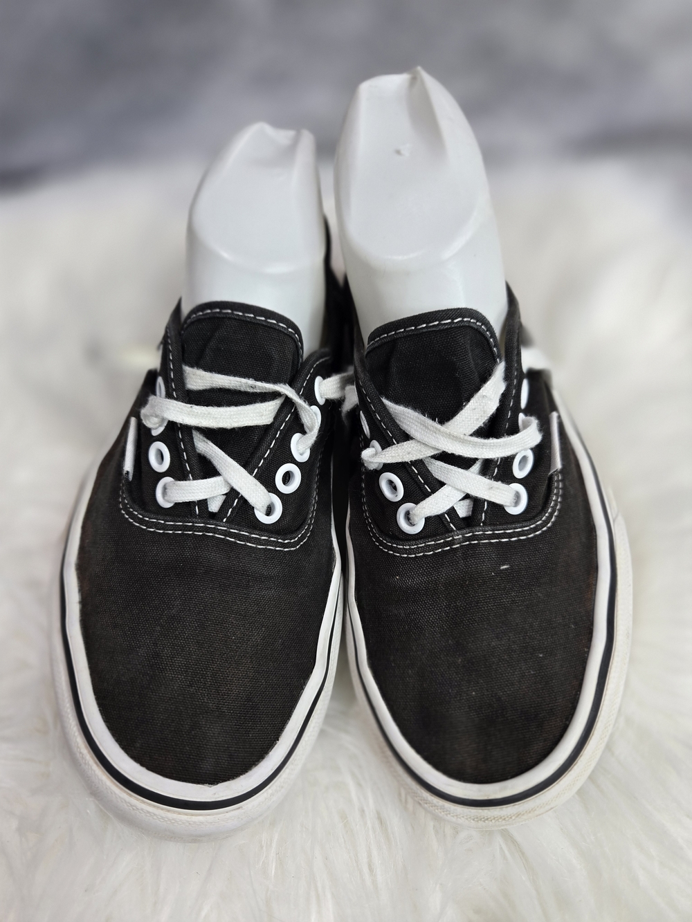 Vans Black Canvas Low-Top Sneakers with White Laces